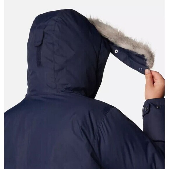 Columbia Women's Plus Size Suttle Mountain Long Insulated Jacket Dark Nocturnal - Picture 6 of 7